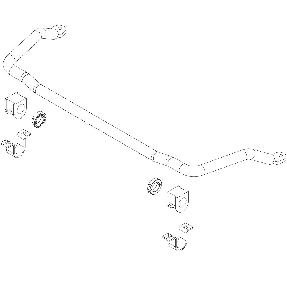 1139-101 – ROADMASTER Stabilizer Bar, 1-3/8 Inch Front Bar Diameter Cadmium Plated Chromoly Steel With Bolts/ Nuts/ W...